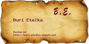 Buri Etelka névjegykártya